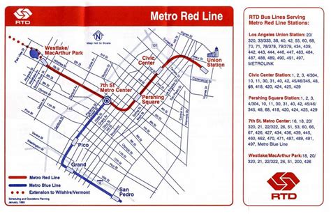 Los Angeles red line map - LA red line map (California - USA)