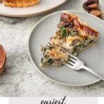 Spinach Mushroom Quiche with Puff Pastry - Every Little Crumb