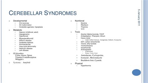 Cerebellar syndromes