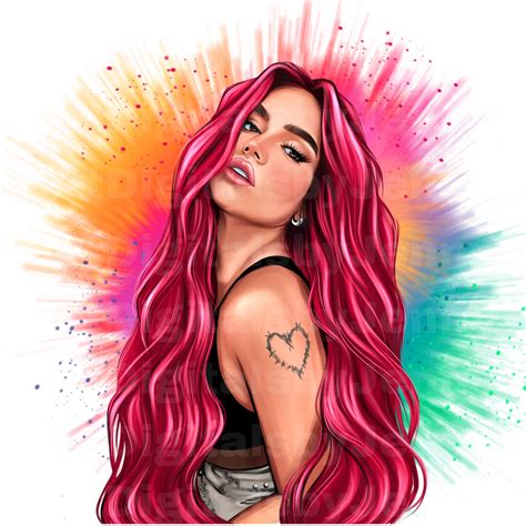 HAND DRAWN Karol G Bichota Red Hair Png New Karol G Hair - Etsy en 2022 | Cabello png, Dibujos a ...