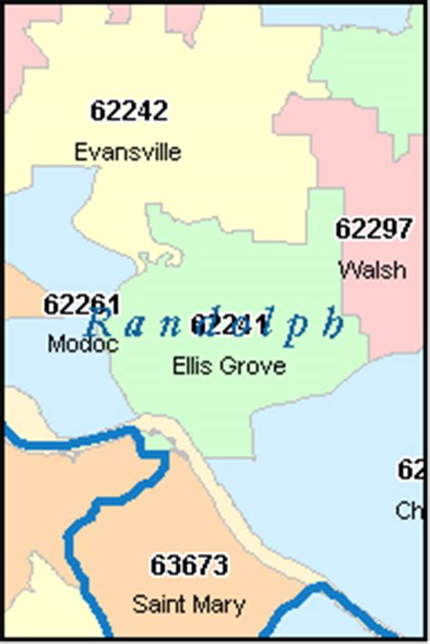 EVANSVILLE Illinois, IL ZIP Code Map Downloads