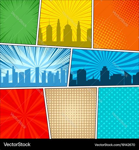 Comic book page background Royalty Free Vector Image