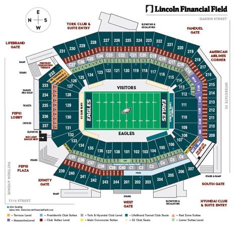 Lincoln Financial Field Seating Chart 2024 | Philadelphia Eagles ...