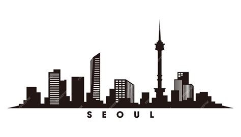 Premium Vector | Seoul skyline silhouette vector