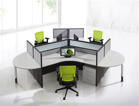 frosted glass office cubicles for 3 person