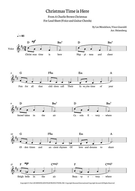 Christmas Time Is Here (arr. Heisenberg) Sheet Music | Vince Guaraldi ...