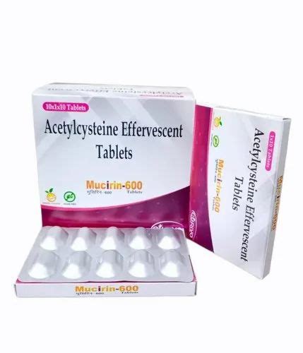 Acetylcysteine Tablets 600mg, 10X1X10 at Rs 2400/stripe in Kala Amb ...