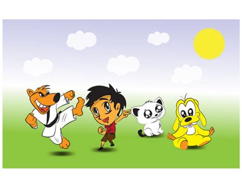 A shot of cartoon characters illustrated by Adobe illustrator by Bashar Hassouna on Dribbble