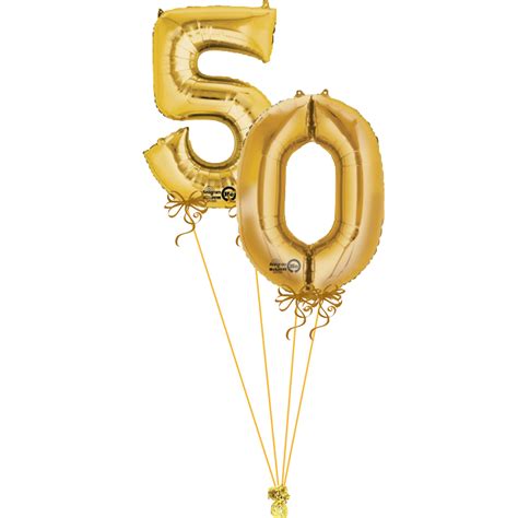 Gold Numbers 50 Bunch | Magic Balloons