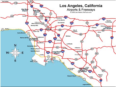 This info graph map of the greater Los Angeles area shows the freeway ...