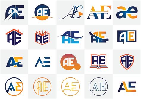 A E Letter Logo Design. Creative A E Letters icon set vector. 4878091 ...