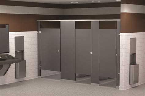 Commercial public toilet partitions with hardware