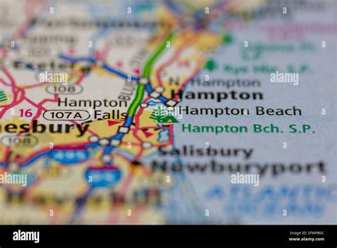 Hampton Beach New Hampshire USA shown on a Geography map or Road map Stock Photo - Alamy