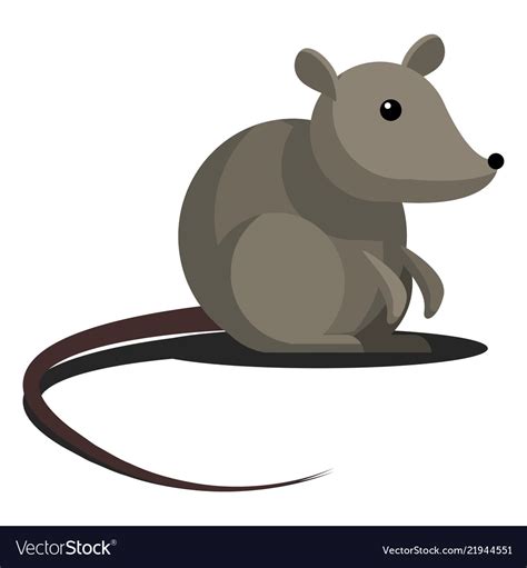 Cartoon simple gray mouse with a long tail Vector Image