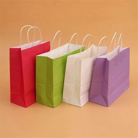 Recyclable Colored Kraft Paper Bags , Custom Brown Paper Bags For ...