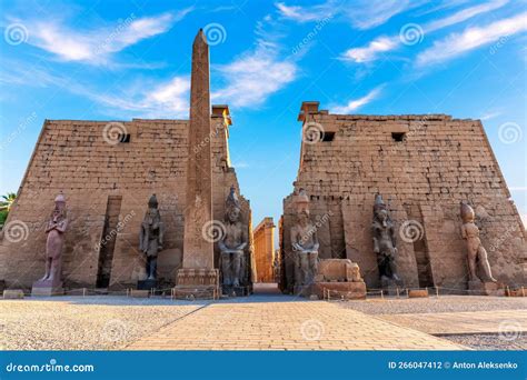 Luxor Temple Main Entrance, First Pylon with Obelisk, Egypt Editorial Photography - Image of ...