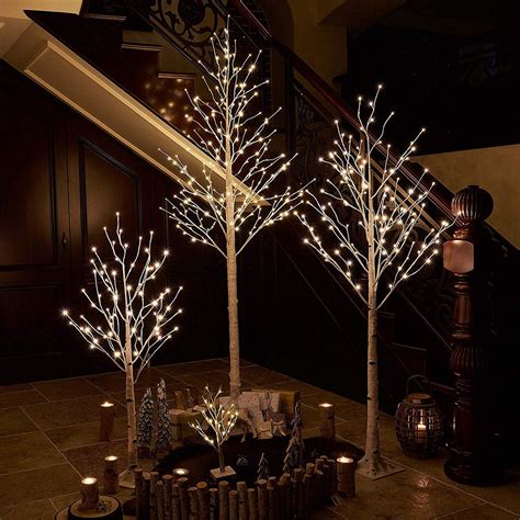 Pre Lit White Birch Tree 8FT 240L for Christmas Holiday Party ...