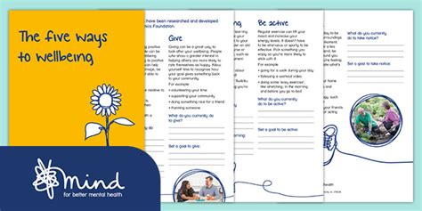 FREE! - The Five Ways to Wellbeing Leaflet - Whole School Wellbeing