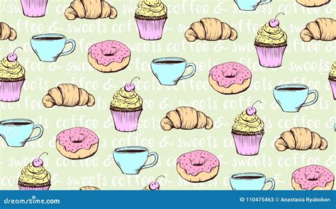 Food Pop Art Handdrawn Colorful Pattern Stock Vector - Illustration of ...