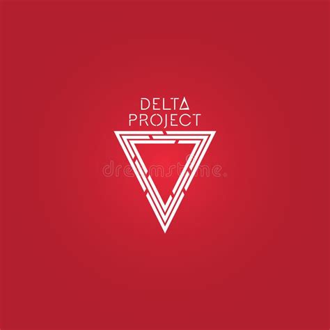 Delta Project Design. White Color Logo with Red Background Stock Vector - Illustration of ...