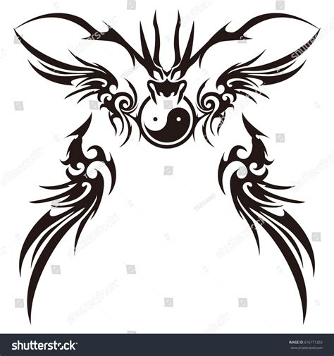 Tribal Dragon Stock Vector (Royalty Free) 616771265 | Shutterstock