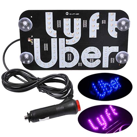 Uber&Lyft Two Light Sign in One Panel,Glow LED Light Logo Hook on Car - zachqatarmall.com