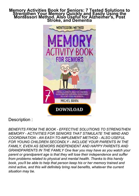 get [PDF] Download Memory Activities Book for Seniors: 7 Tested ...