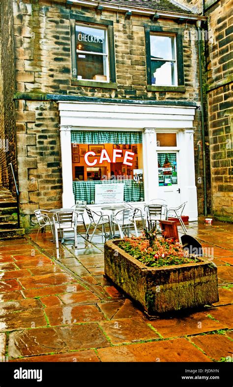 Sids Cafe, TV location for Last of the Summer Wine series, Holmfirth, West Yorkshire, England ...