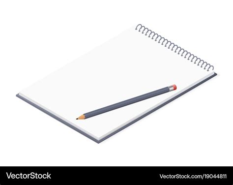 Opened notepad with pencil sketchbook or diary Vector Image