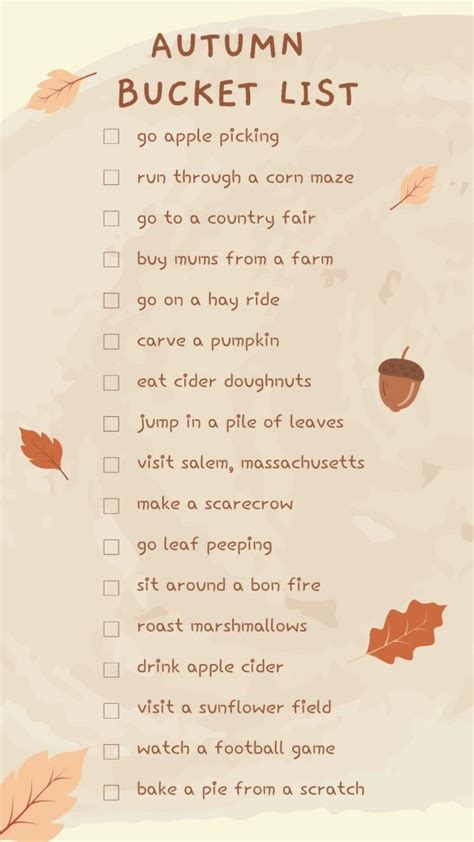 Fall Bucket List- with free printable