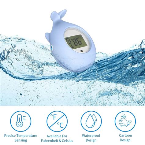 Whale Shaped Baby Bath Thermometer with Silent Alarm - Safe Water ...