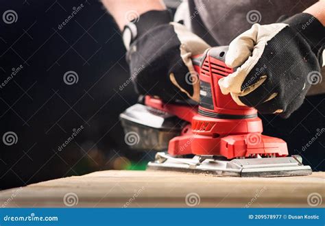 Belt Sander. Manual, Carpenter Stock Image - Image of electrical, hand: 209578977