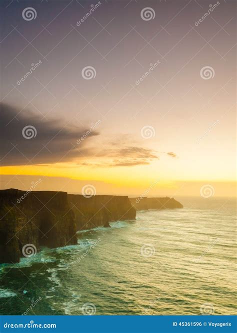 Cliffs of Moher at Sunset in Co. Clare Ireland Europe Stock Photo ...