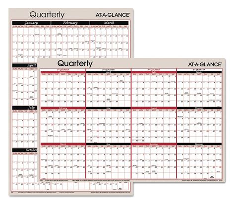 AT-A-GLANCE Reversible/Erasable Yearly Wall Calendar, Format 12 Months ...