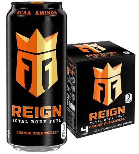 Reign Total Body Fuel, Orange Dreamsicle, Performance Energy Drink, 16 fl oz, 4 Pack - Walmart.com