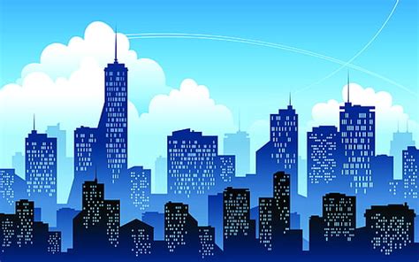 Set Of Vector City And Town Buildings Stock Clipart | Royalty-Free - Clip Art Library