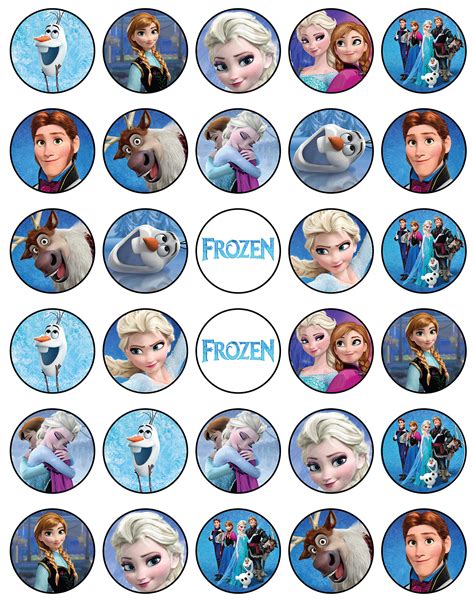 Buy 30 x Edible Cupcake Toppers ââ‚¬â€œ Frozen Themed Anna and Elsa Party Collection of Edible ...