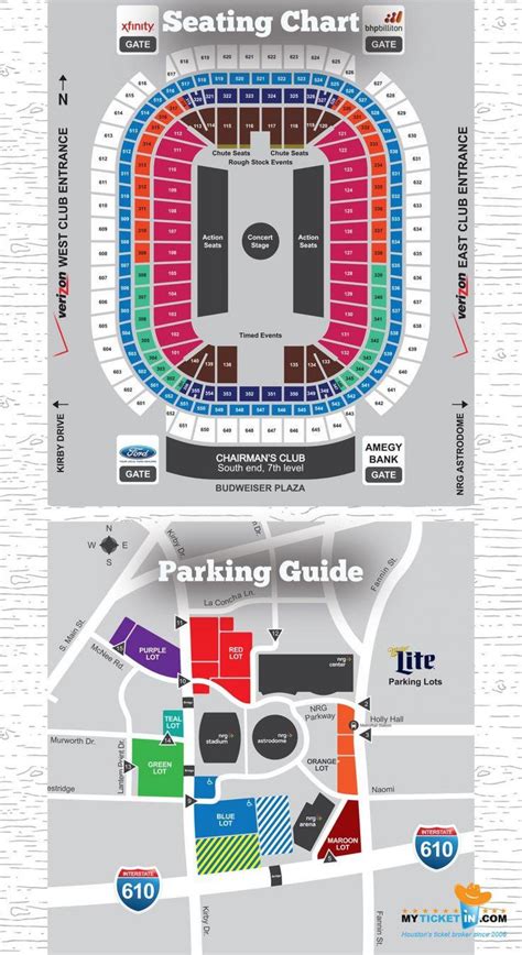 NRG park map - Reliant stadium parking map (Texas - USA)