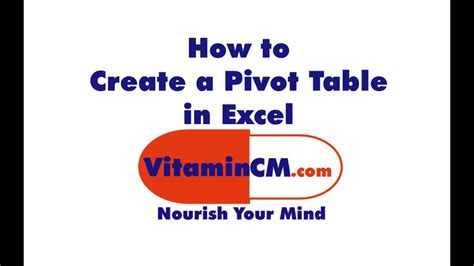 Excel Pivot Table Tutorial - YouTube