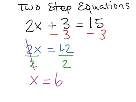 Two step equations 1 | Math, Algebra, Simplifying Expressions, solving-equations | ShowMe