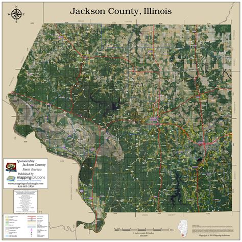 Jackson County Illinois 2018 Aerial Wall Map | Mapping Solutions