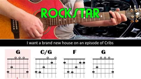 ROCKSTAR - Nickelback - Guitar lesson - Acoustic guitar (with chords & lyrics) - YouTube