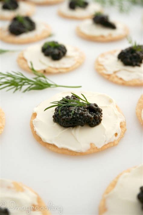 Black Caviar Appetizer with Cream Cheese and Dill | Caviar appetizers ...