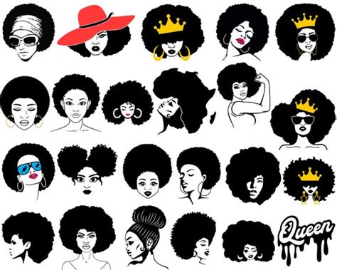 Materials Paper Afro Girl Svg Afro Lady Svg For Cricut,Silhouette Afro ...