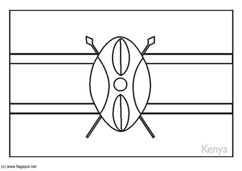 Kenya Flag Coloring Pages - Learny Kids