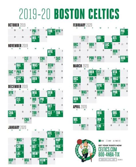 Boston Celtics schedule unveiled