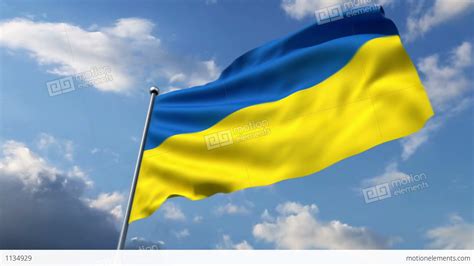 Ukrainian Flag Waving Against Time-lapse Clouds Background Stock Animation | 1134929