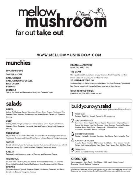 Mellow Mushroom Menu | PDF | Pesto | Salad