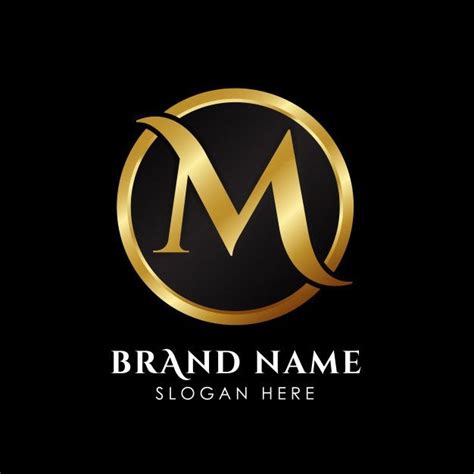 Luxe Letter M-logo Sjabloon In Goud Kleur. | Luxury logo design, Font design logo, M design logo