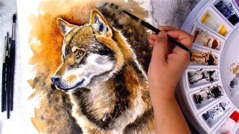 Painting a Realistic Wolf in Watercolor - How to Paint Animal Fur - YouTube